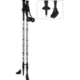 Set van 4x stuks Nordic Walking stokken zwart/zilver - Wandelstokken verstelbaar 110 - 140 cm