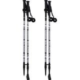 Set van 4x stuks Nordic Walking stokken zwart/zilver - Wandelstokken verstelbaar 110 - 140 cm