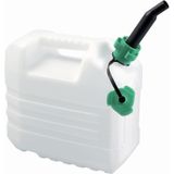 Jerrycan wit voor olie en brandstof van 10 liter met een handige grote trechter van 39 cm