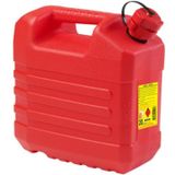 Jerrycan rood voor olie en brandstof van 20 liter met een handige grote trechter van 39 cm