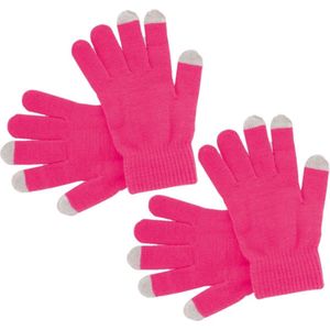 2x paar touchscreen smartphone handschoenen roze voor volwassenen