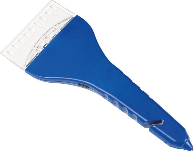 Multifunctionele ijskrabber blauw met LED verlichting - Noodhamer - Gordelsnijder - Auto accessoires