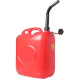 Jerrycan rood voor olie en brandstof van 20 liter met een handige grote trechter van 39 cm