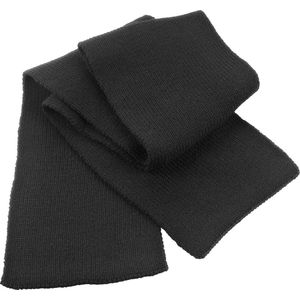 Warme gebreide winter sjaal in het zwart - 100% acryl wol- Dames/heren/volwassenen