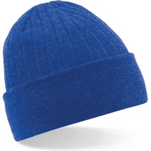 Heren/Dames Beanie Thinsulate Wintermuts 100% acryl wol blauw - warme basic mutsen - Dubbel dikke stof