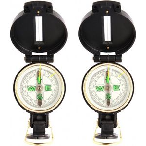 2x stuks outdoor trooper kompas van kunststof 5 x 5 cm