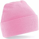 Basic dames winter muts roze 100% acryl - lichtroze mutsen