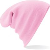 Basic dames winter muts roze 100% acryl - lichtroze mutsen