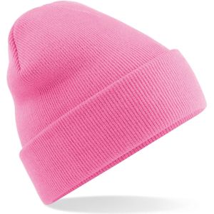 Basic dames winter muts roze 100% acryl - lichtroze mutsen