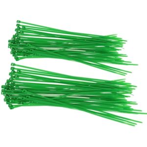 Setje van 100x stuks Kabelbinders/tie-wraps groen 15-20 cm van 4.7 mm breed - Kabelbinders