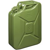 Metalen grote Jerrycan groen voor olie en brandstof van 20 liter met een handige grote trechter van 39 cm