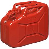 Metalen Jerrycan rood voor brandstof van 10 liter met een handige grote schenk trechter - Jerrycan voor brandstof