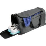 Set van 2x stuks donkergrijze sporttassen/weekendtassen met schoenenvak 54 cm - 40 liter - Reistassensen