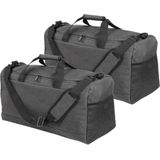 Set van 2x stuks donkergrijze sporttassen/weekendtassen met schoenenvak 54 cm - 40 liter - Reistassensen