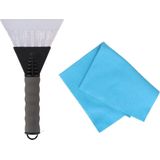 Autoramen IJskrabber soft grip grijs 25 cm met anti-condens doek - Om buiten en binnen ijsvrij te maken