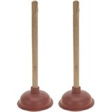 2x stuks toilet/gootsteen ontstoppers ploppers 40 cm - Huishoudartikelen/schoonmaakproducten - Ontstoppers/ploppers