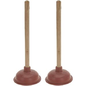 2x stuks toilet/gootsteen ontstoppers ploppers 40 cm - Huishoudartikelen/schoonmaakproducten - Ontstoppers/ploppers