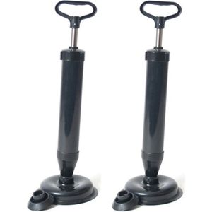 2x stuks gootsteen/toilet/afvoer ontstoppers pomp - Ontstoppers / ploppers