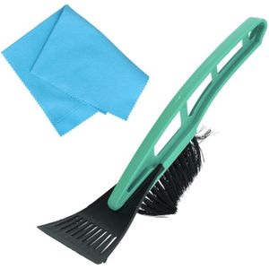 Autoramen Stevige IJskrabber met Borstel Groen 31 cm met Anti-condens Doek - Winter Vorst Spullen