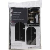 Set van 4x stuks zwarte kledinghoezen 60 x 150 cm - Kledinghoezen - Bescherm hoezen voor kleding