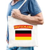 Katoenen Duitsland supporter tasje Deutschland wit - 10 liter - Duitse supporter cadeautas