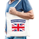 Katoenen Verenigd Koninkrijk / Engeland supporter tasje United Kingdom wit - 10 liter - Britse / Engelse supporter cadeautas