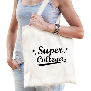 Super Collega cadeau tas naturel katoen - kadotasje / shopper voor collega dames en heren