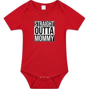 Bellatio Decorations - Romper - Rood - Straight outta mommy - Voor Baby's