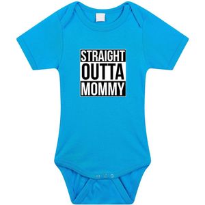 Straight outta mommy - Romper - Blauw - Voor Babys/Jongens - Moederdag/Kraamcadeau