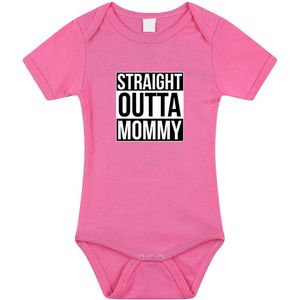 Bellatio Decorations - Romper - Roze - Straight Outta Mommy - Voor Baby's / Meisjes