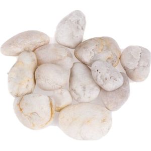 Wit/beige Decoratie/hobby stenen/kiezelstenen 1050 gram - 2 a 3 cm wit/beige