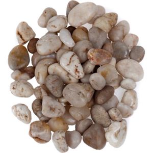 Decoratie/hobby stenen/kiezelstenen zandkleur 1400 gram - 0,8 a 1,2 cm  zandkleur
