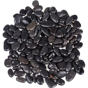 Decoratie/hobby stenen/kiezelstenen zwart 700 gram - 0,8 a 1,2 cm