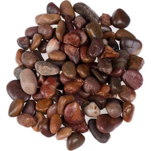 decoratie/hobby stenen/kiezelstenen bruin 1400 gram / 0,8 a 1,2 cm