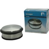 Set van 2x stuks RVS deurstopper rond 11,5 x 6 cm - Deurstop 1,1 kg