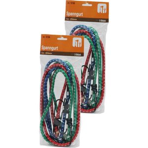 Set van 10x stuks bagagespin/snelbinders 28 cm gekleurd - Spanelastieken met haken
