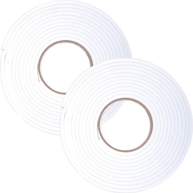 6x Tochtstrips vochtbestendig zelfklevend wit 5 meter - Huis isolatie
