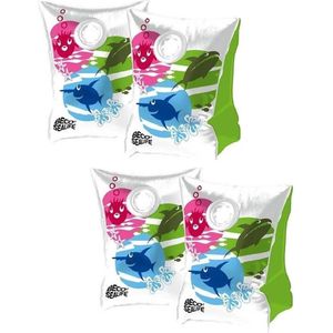 2x Paar Beco vissen print zwembandjes maat 00 - tot 15 kg - Zwembandjes