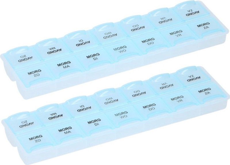 Pillendoosje - Multi - Kunststof - 14 Compartimenten