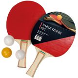 Tafeltennis of ping pong spelen setje van 2 batjes en 9x tafeltennisballetjes