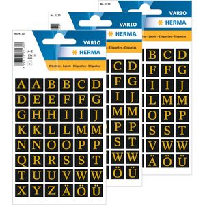 Herma - Stickervellen - Zwart/Goud - Kunststof - 288 Plakletters