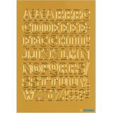 Stickervellen 162x stuks plak letters alfabet A-Z - goud/folie - 12 mm - zelfklevend