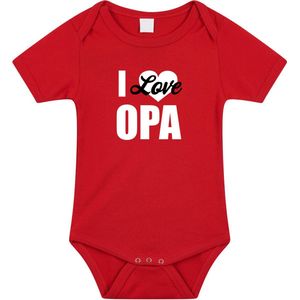Bellatio Decorations - I love opa - Rompertje - Rood - 100% Katoen