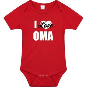 I Love Oma Tekst Baby Rompertje Rood Baby Jongens en Meisjes - Kraamcadeau - Babykleding 80