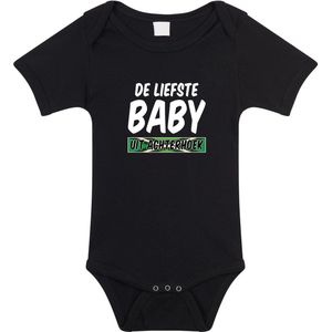 Liefste baby uit Achterhoek baby rompertje zwart jongens en meisjes - Kraamcadeau - Babykleding - Achterhoek provincie romper 56