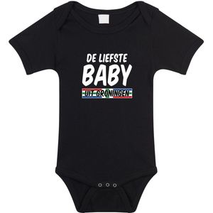 Bellatio Decorations - Rompertje - Zwart - Liefste Baby uit Groningen - Kraamcadeau