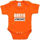Boefje Nummer 98302 Tekst Baby Rompertje Oranje Jongens en Meisjes - Kraamcadeau