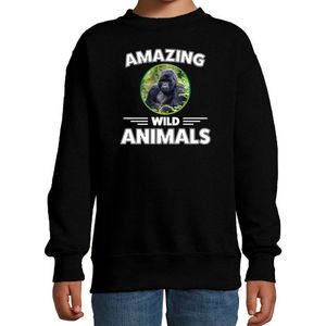 Gorilla - Sweater - Zwart - Katoen/polyester - Voor Kinderen