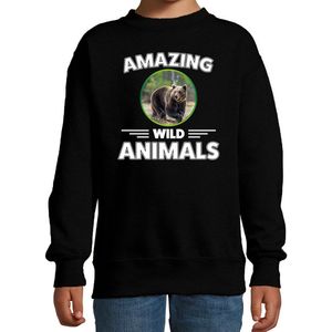 Bellatio Decorations - Amazing Wild Animals - Sweater - Zwart - Voor Kinderen