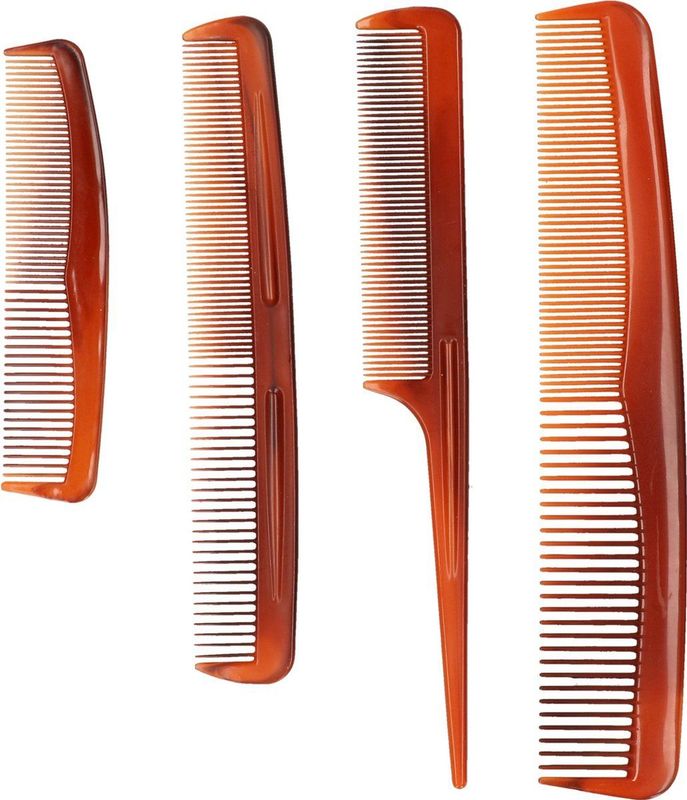 Haar Kammenset - Bruin - Kunststof - 4 Stuks